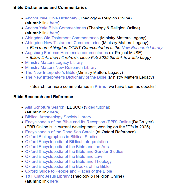 The Bible resource listing on JKM's E-Resources page